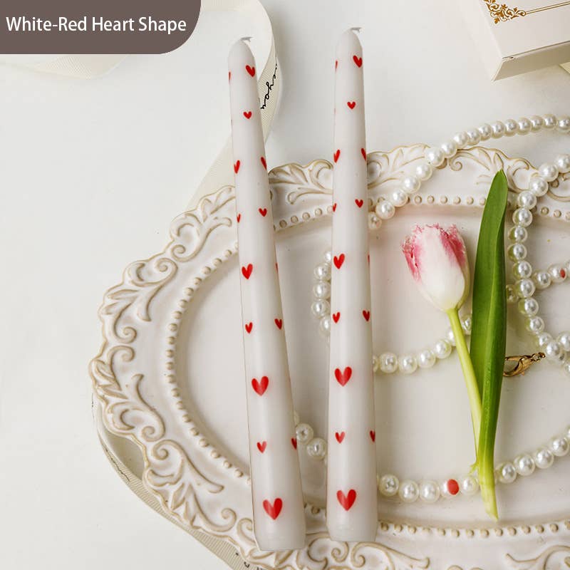 Valentine's Day Heart Pillar Candles