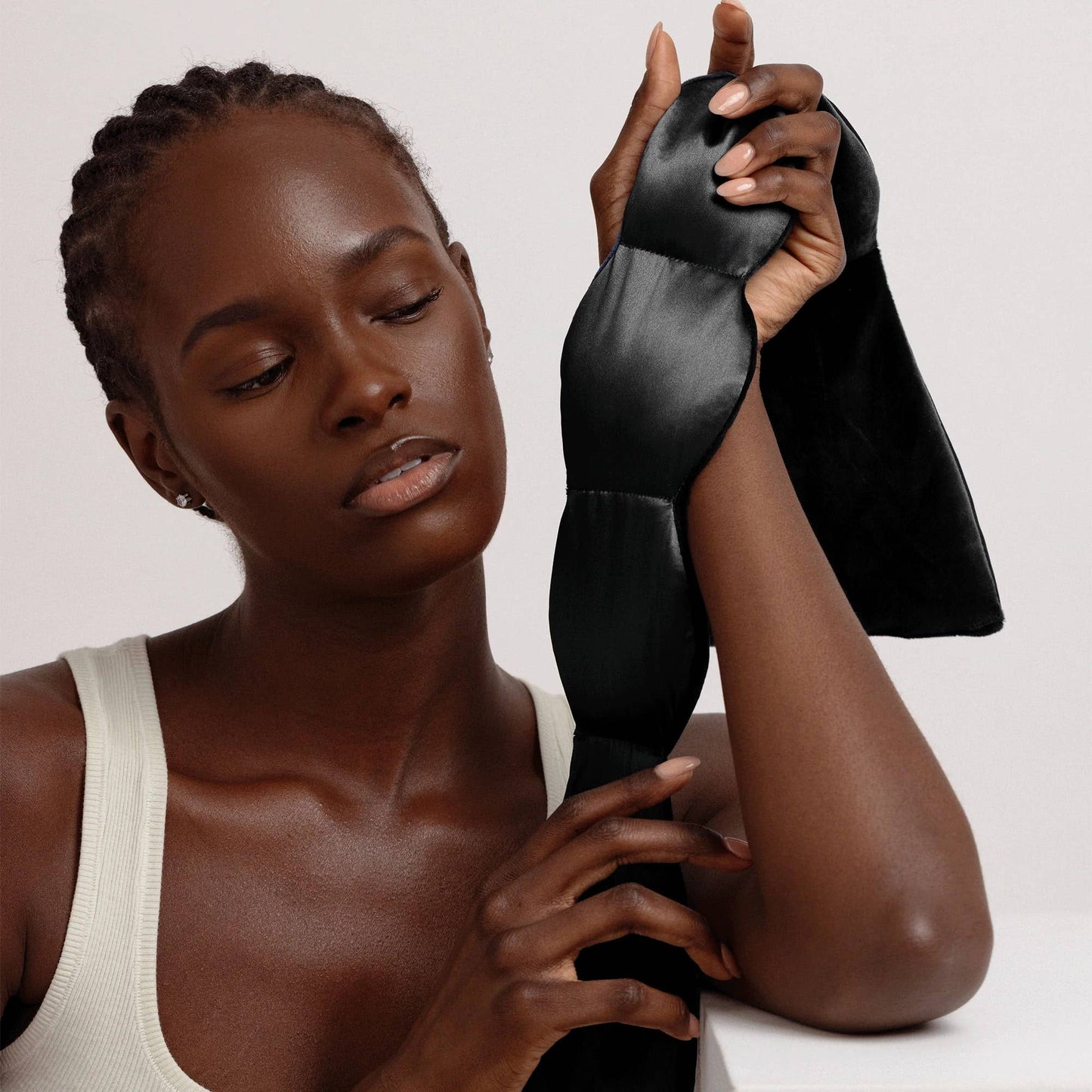 Silk Weighted Sleep Mask- Noir - Eye Mask