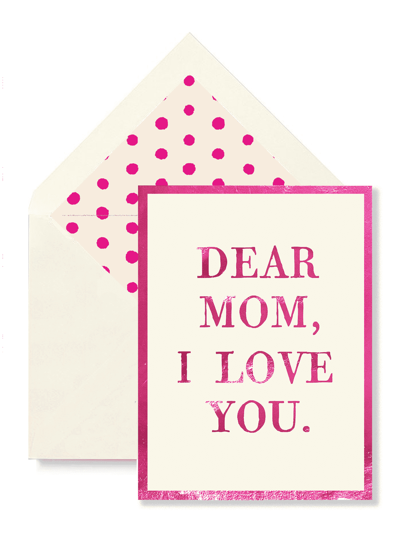 Dear Mom, I Love You Greeting Card, Single Folded Card