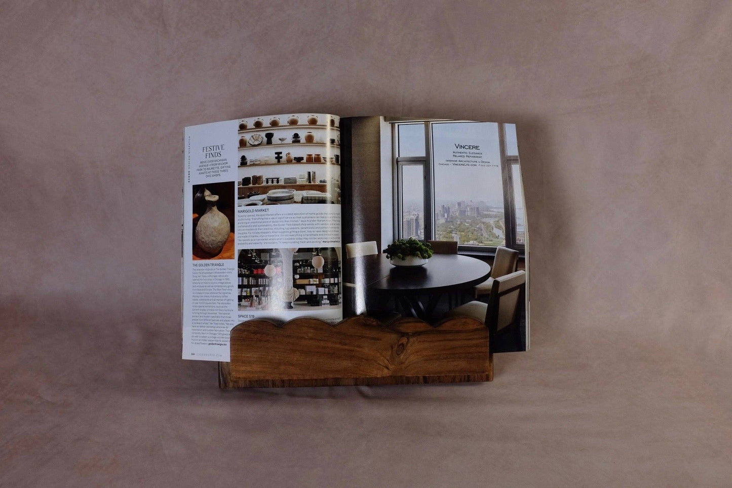 Mango Wood Scalloped Cookbook Stand