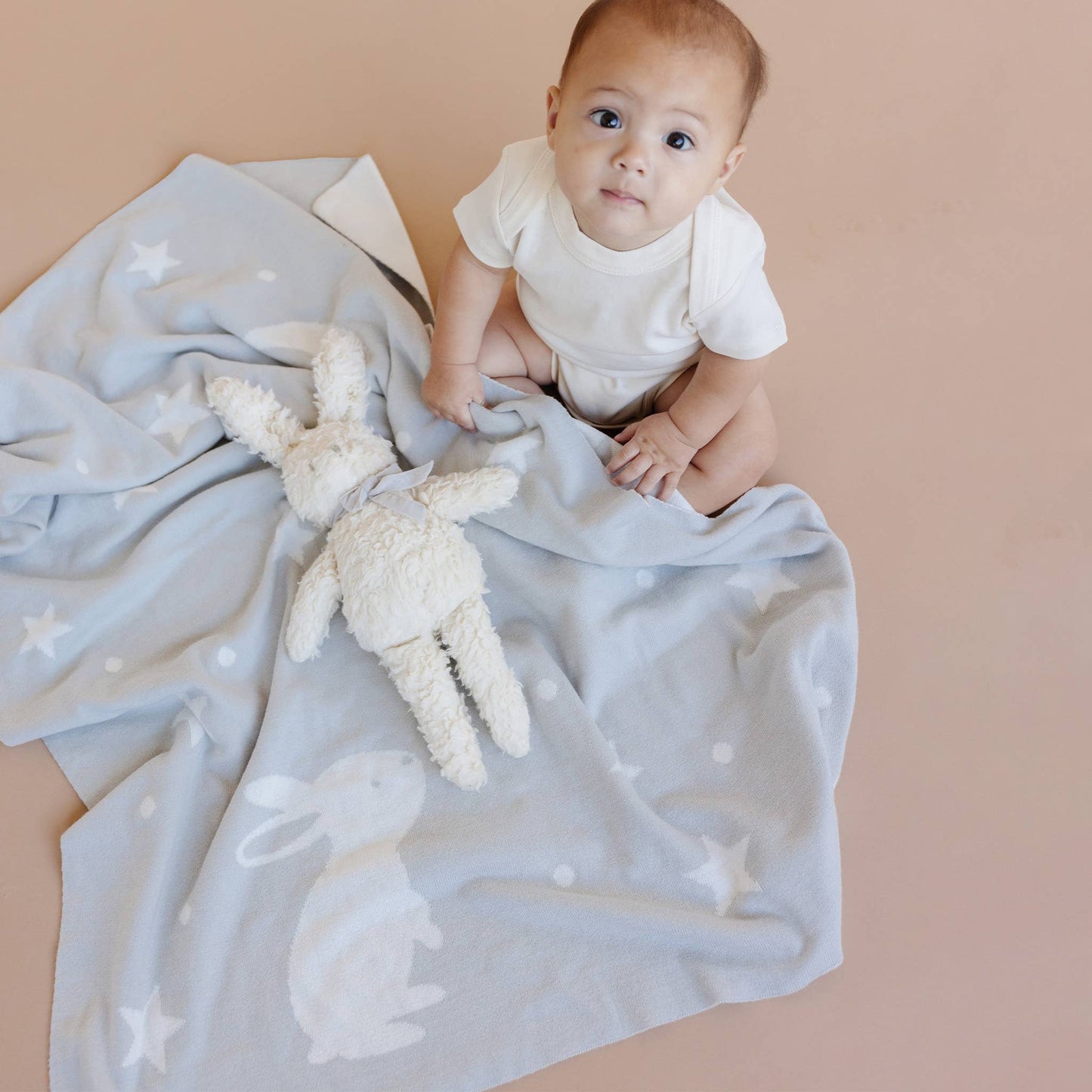 Plush Bunny Grey Bow Doll Baby Sherpa Organic Cotton Spring