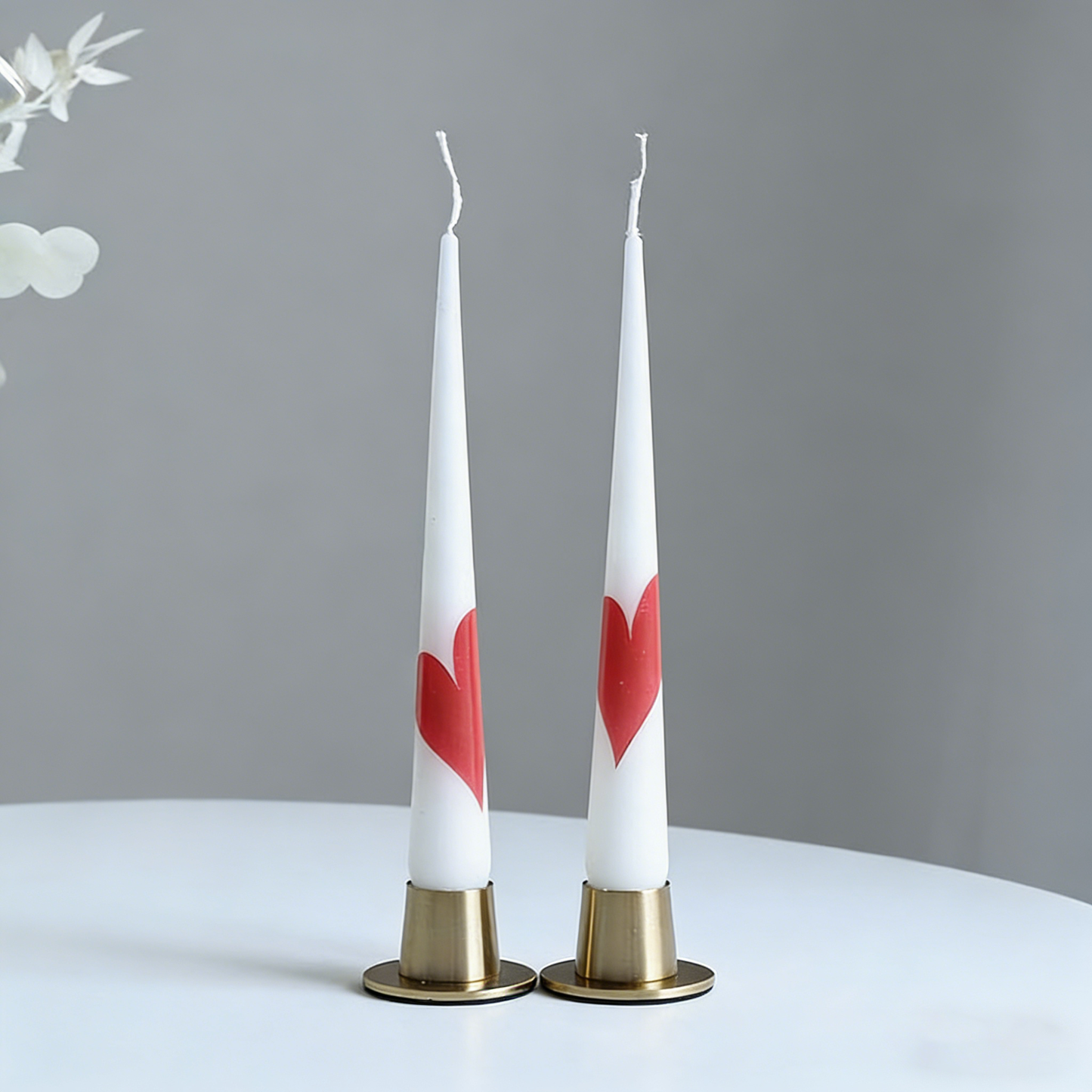 2pcs Long Stick Valentine’s Day Heart Cone Scented Candle