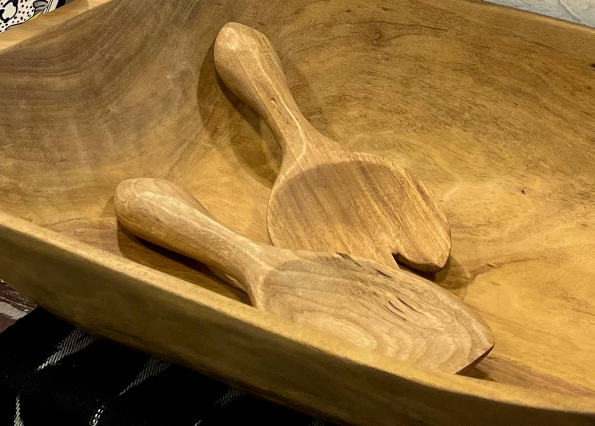 Handmade Peruvian Wood Salad Server Set