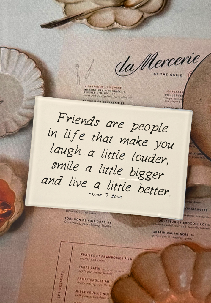 Friends Are People In Life Decoupage Glass Tray