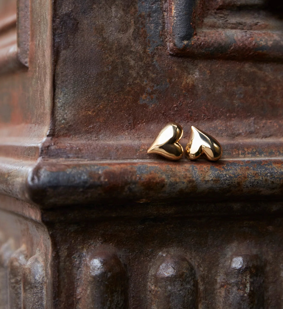 Art Heart Button Earrings