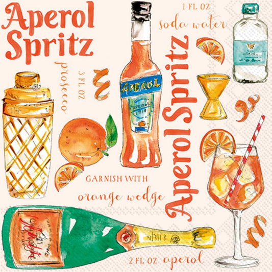Aperol Spritz paper cocktail napkins