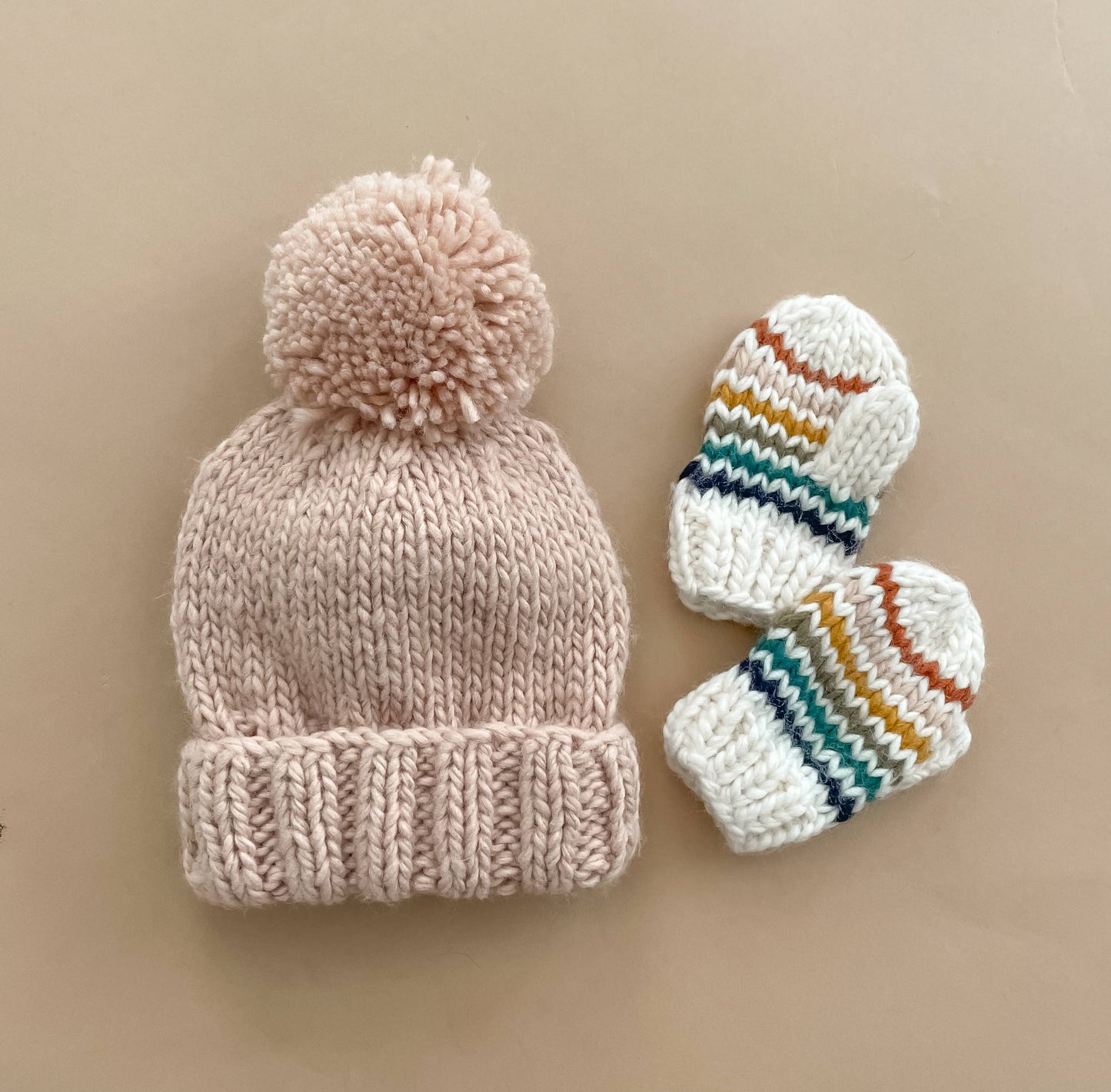 Classic Pom Hat Blush Baby Kids Fall Winter Beanie