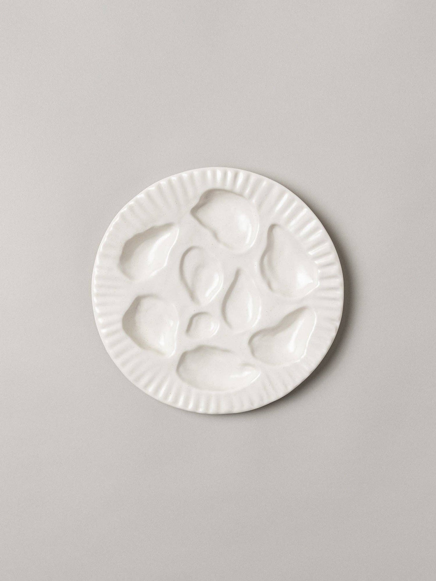 Porcelain Oyster Plate, White