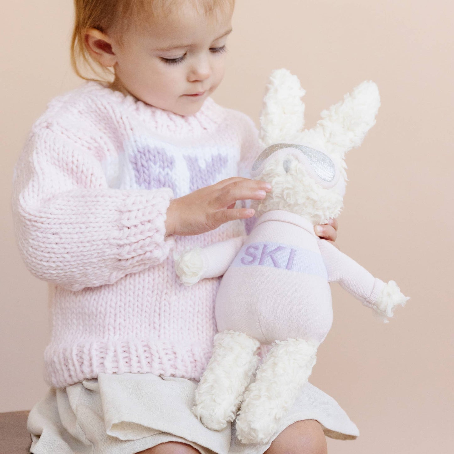 Ski Sweater Baby Pink Kids Christmas Holiday Cardigan