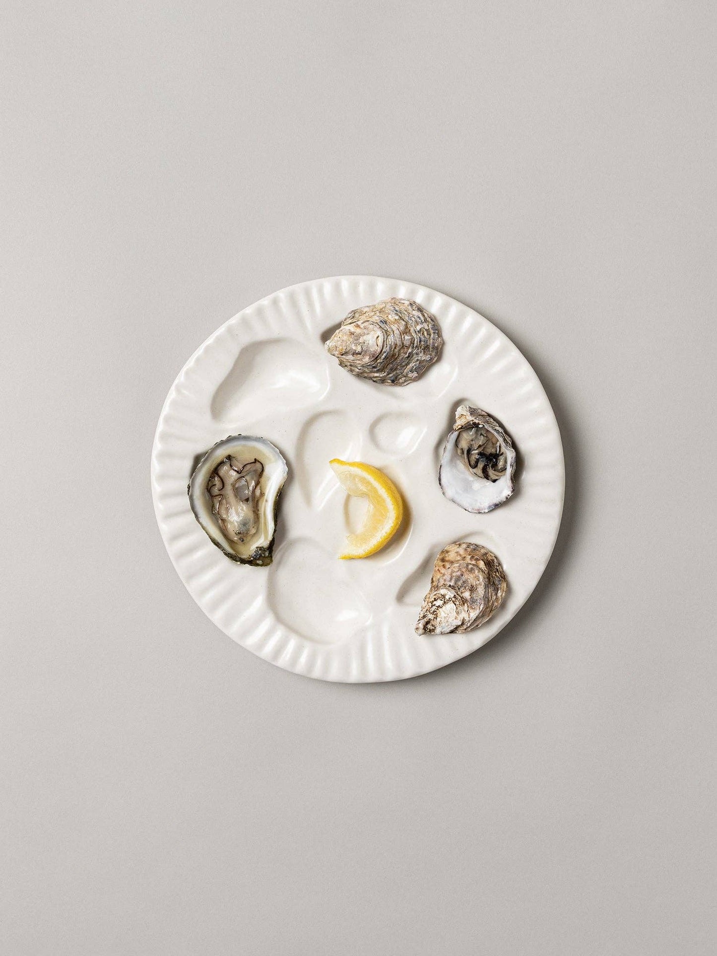 Porcelain Oyster Plate, White