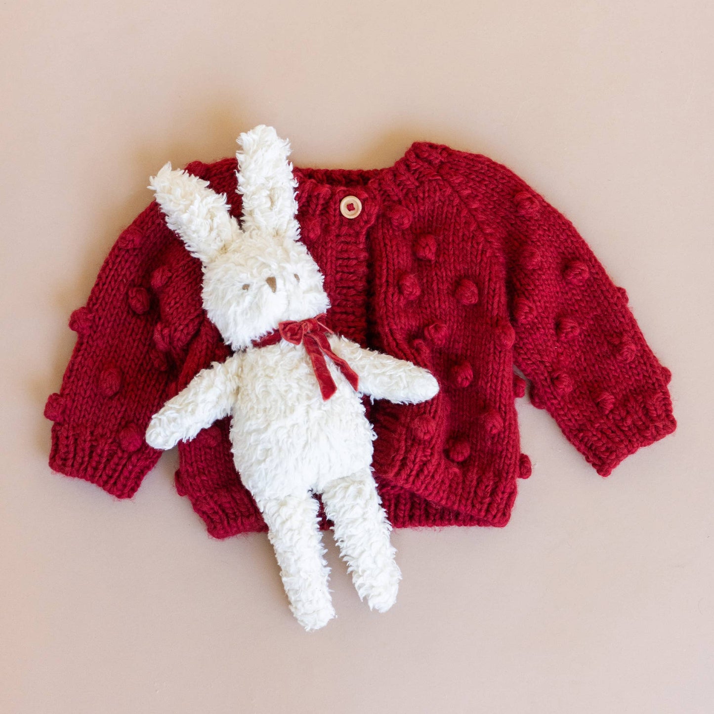 Popcorn Cardigan, Red Baby Kid Sweater Valentines Christmas
