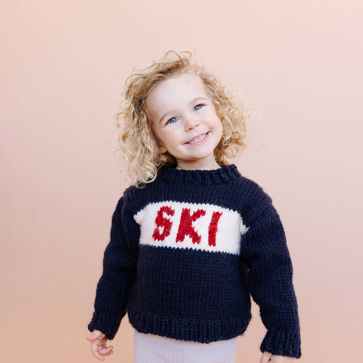 Ski Sweater, Navy Baby Kids Christmas Holiday Winter Gift: Navy / XS; 6-12M