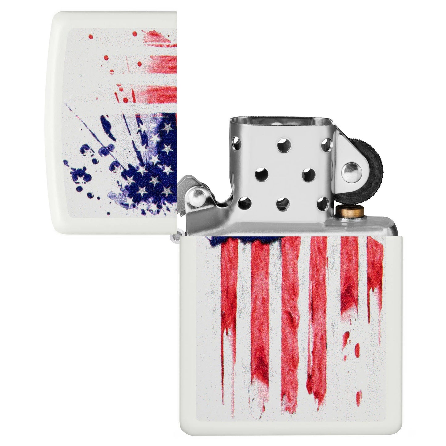 Zippo US Flag Design White Matte Windproof Lighter