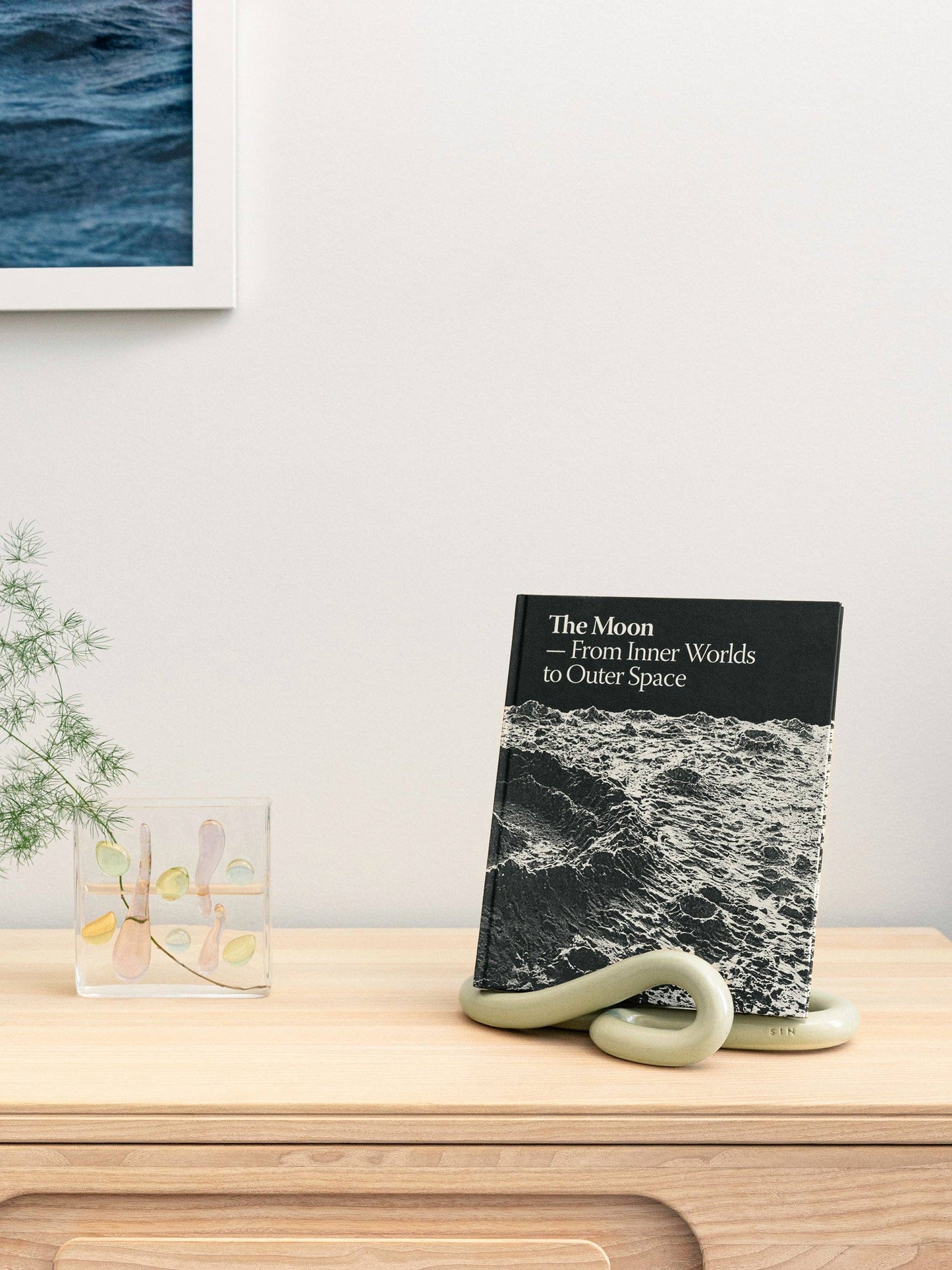 Lumbra Book Stand, Pale Fiberglass Green