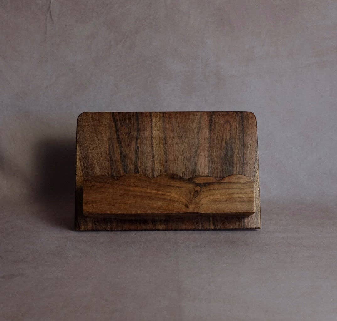 Mango Wood Scalloped Cookbook Stand