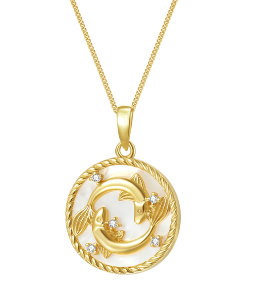 Pisces-Astrological- Zodiac Coin Mother of Pearl Collection