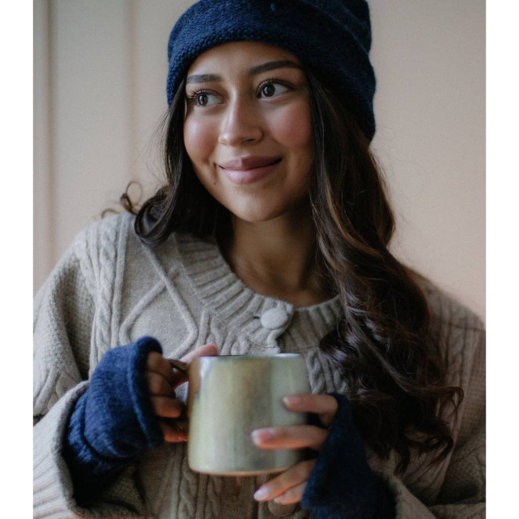 Navy Essential Knit Alpaca Beanie