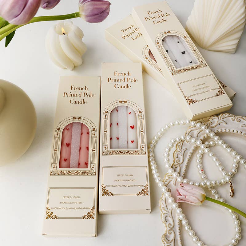 Valentine's Day Heart Pillar Candles