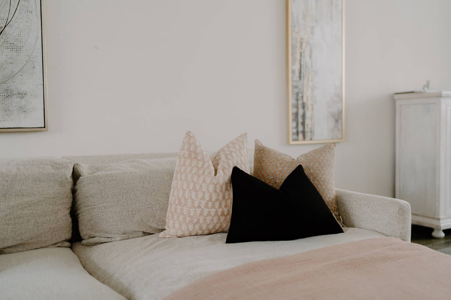 Solid Black Wool Pillow Cover, Charcoal Black Pillow Sham