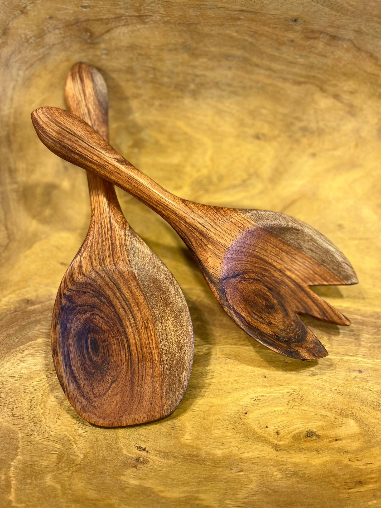 Handmade Peruvian Wood Salad Server Set