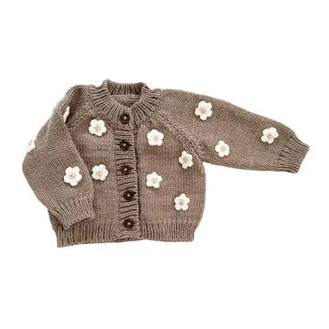 Flower Cardigan- Tan