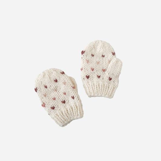 Sawyer Mittens Mauve Baby Kid Winter Valentines Heart