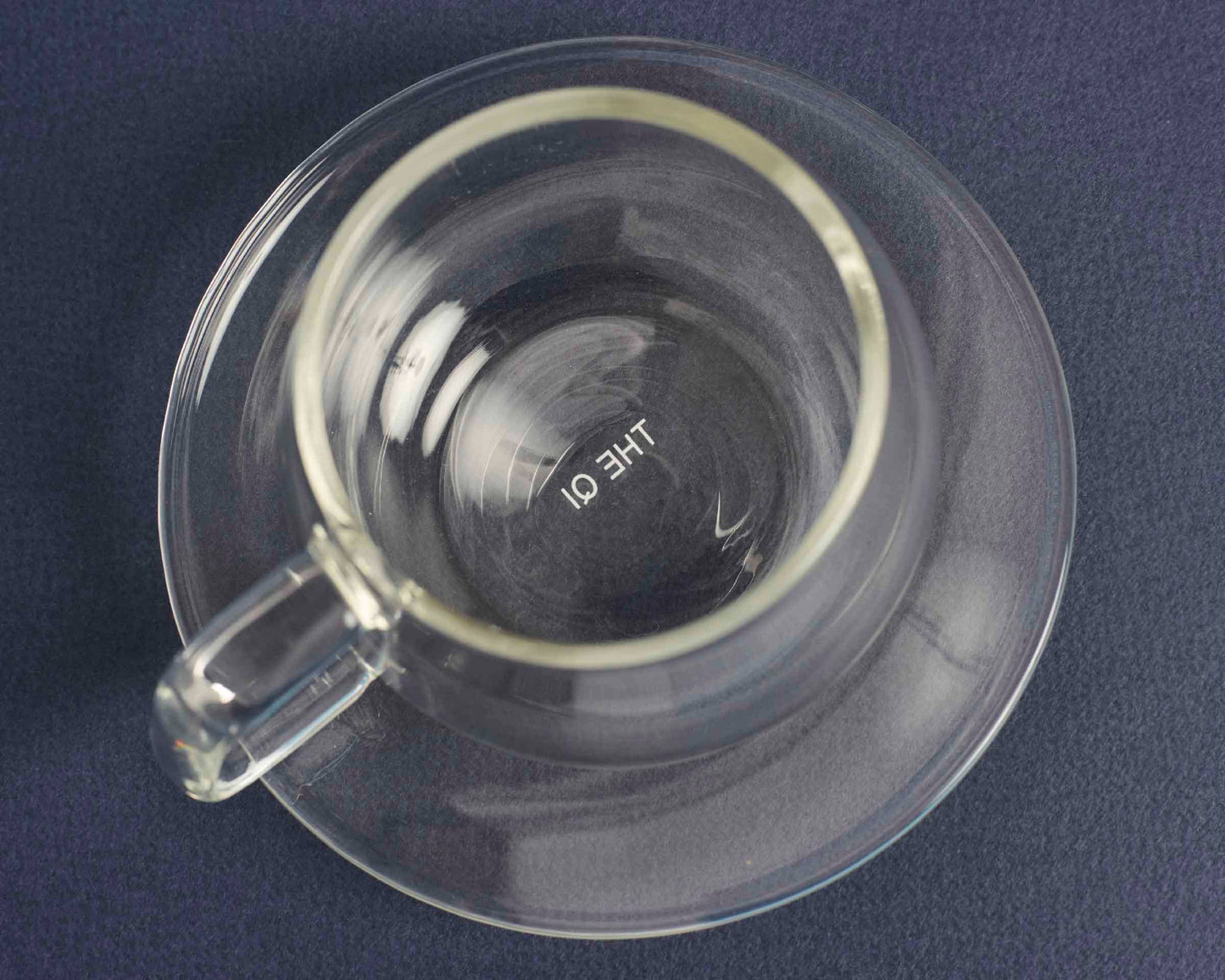 Glass cup + saucer set