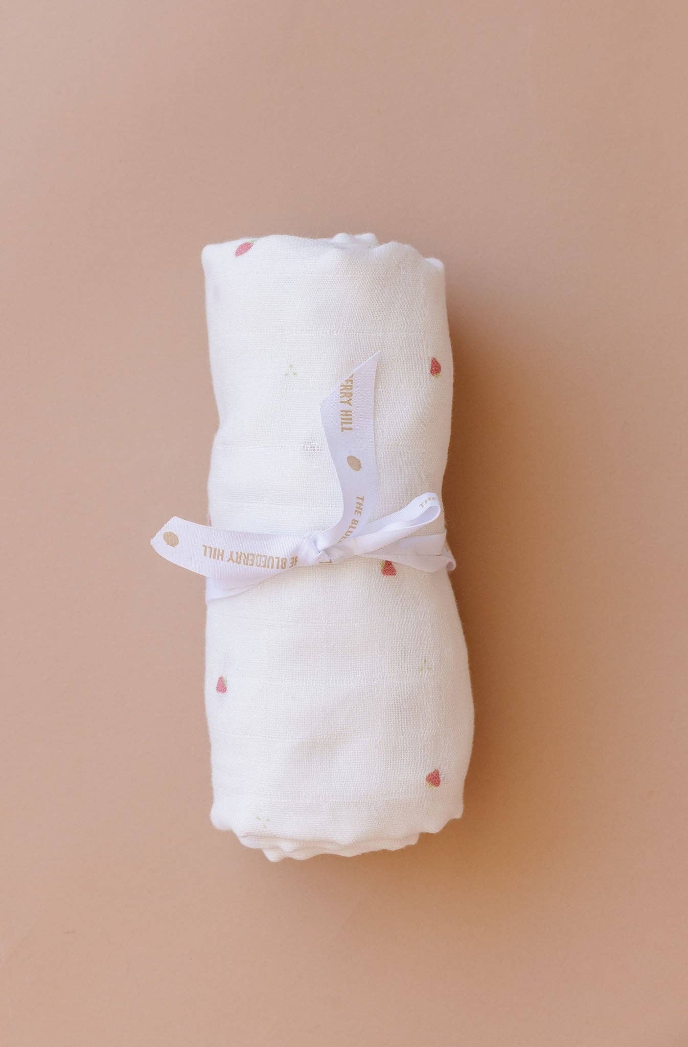Swaddle Strawberry Baby Organic Muslin Blanket Girl Pink