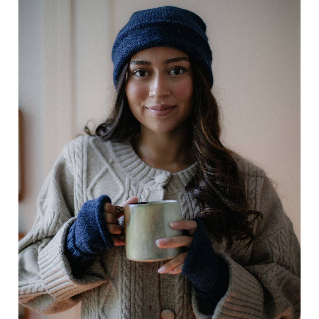 Navy Essential Knit Alpaca Beanie