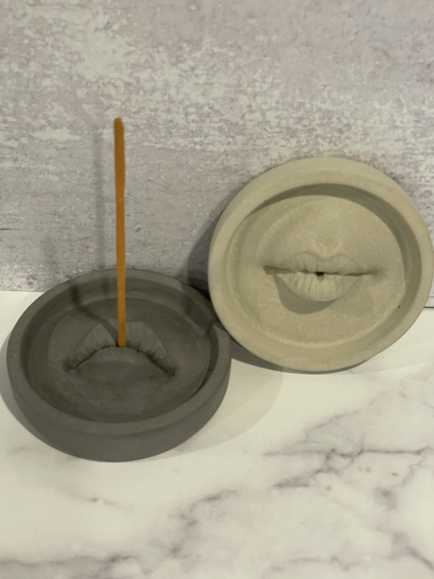 Handmade Concrete Incense Holder/Burner Lips