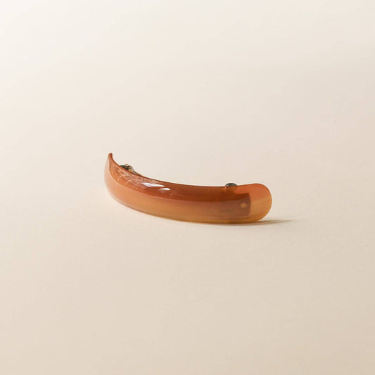 Long Curved Resin Barrette Hair Clip | Brown