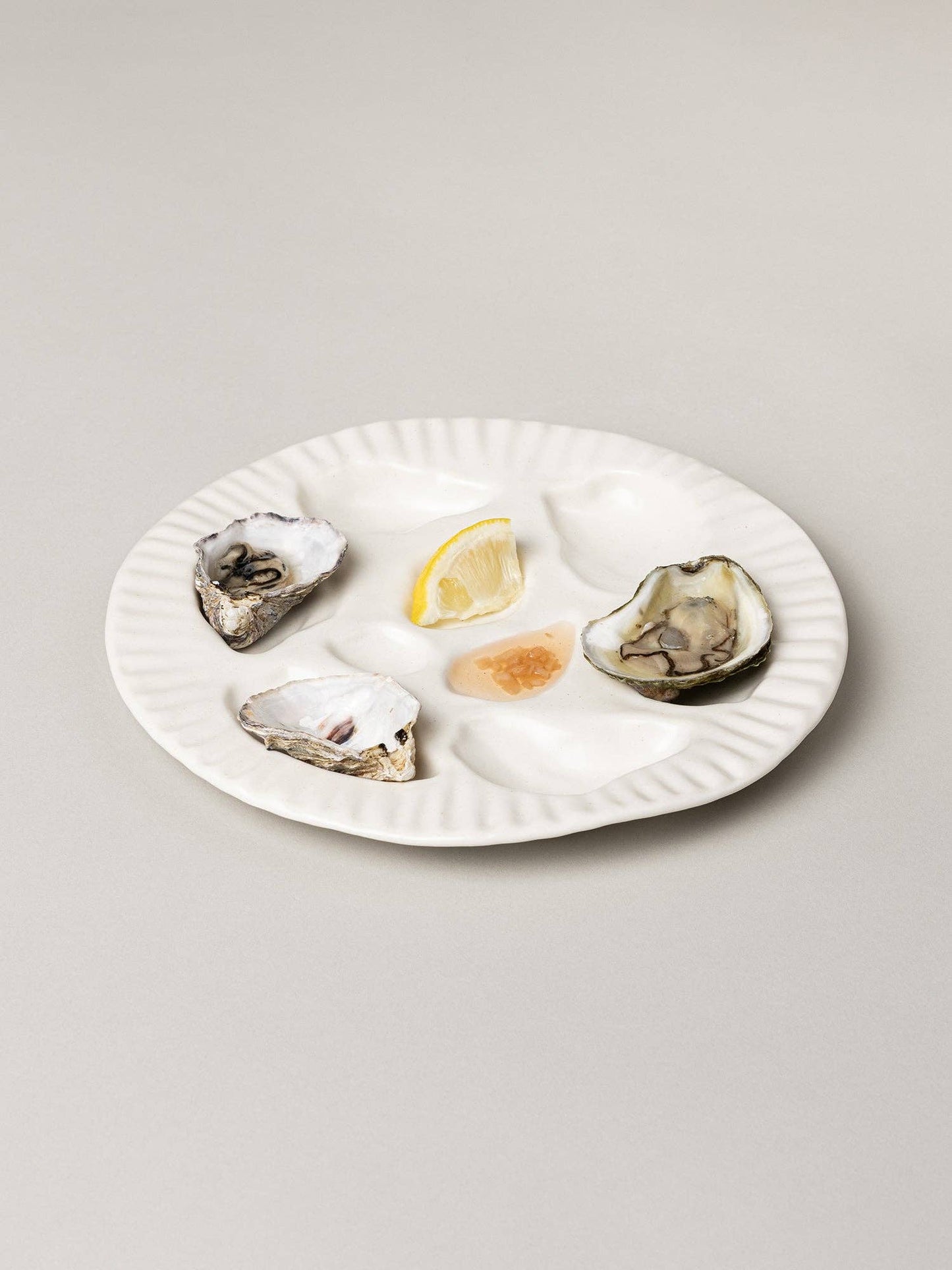 Porcelain Oyster Plate, White