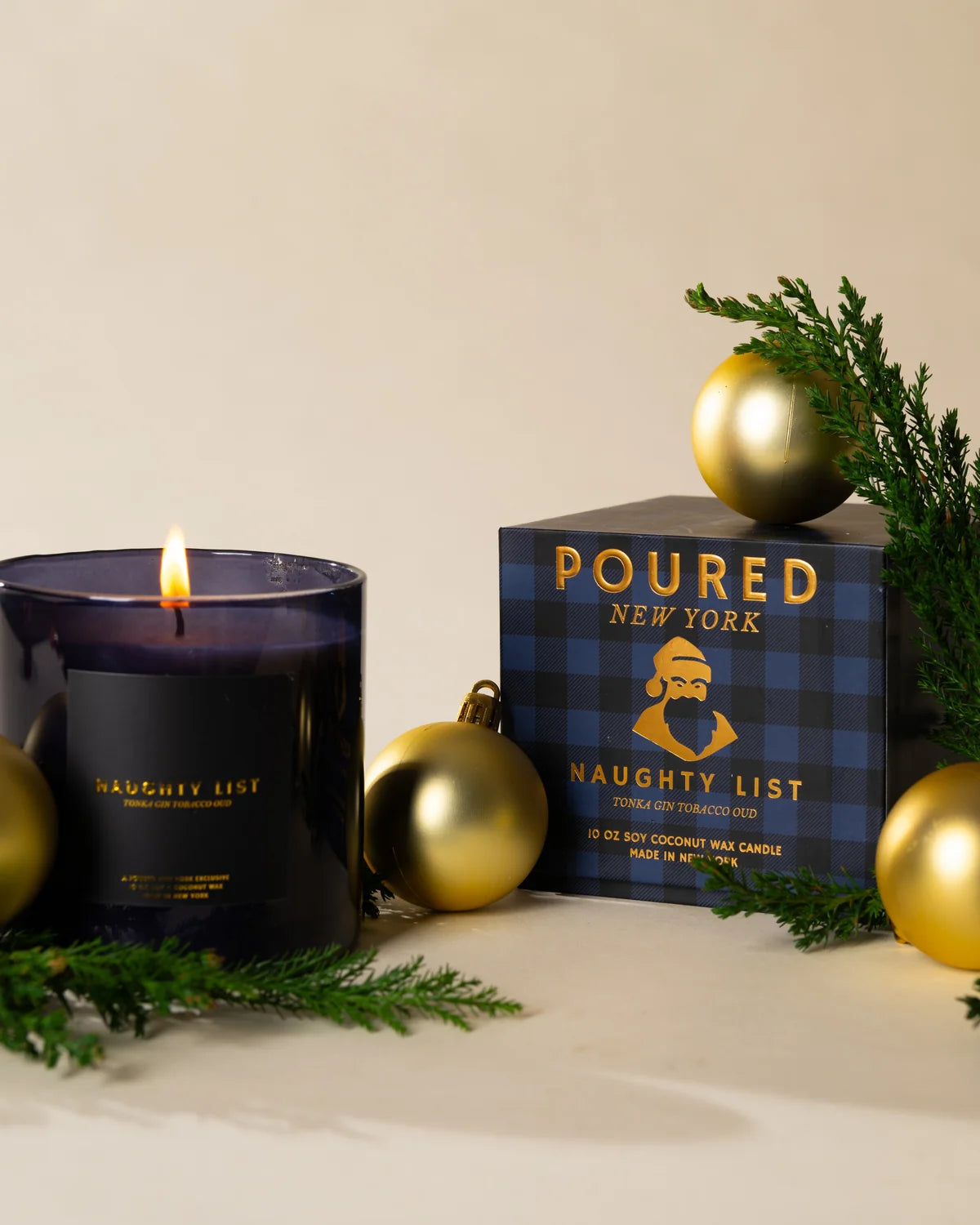 Poured NY Naughty List Candle