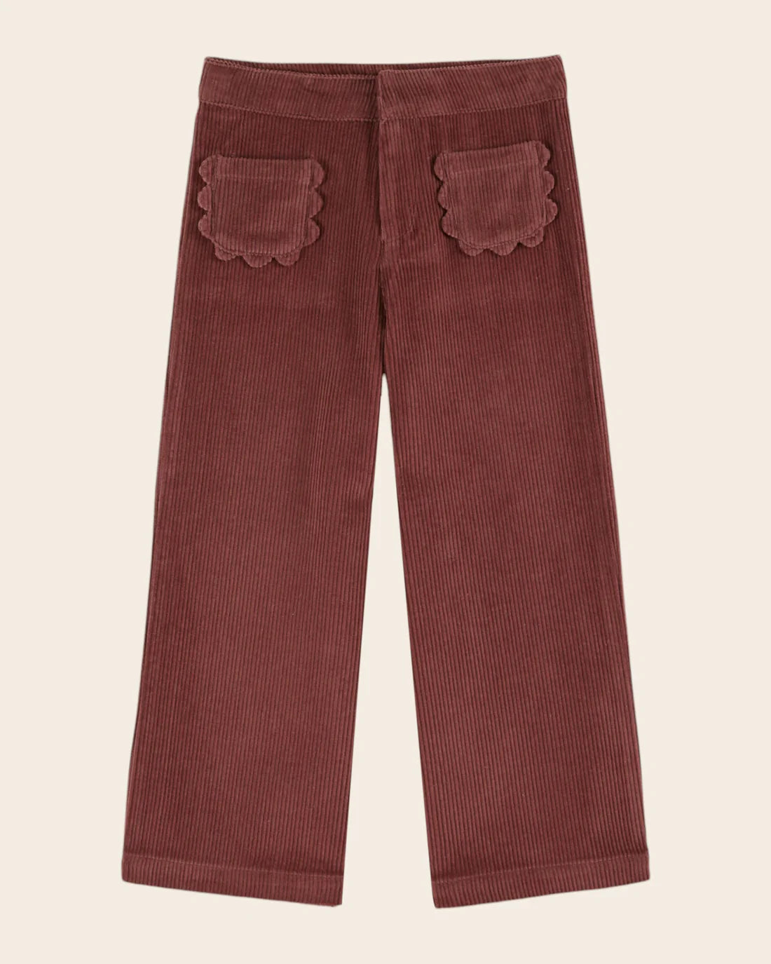 Violet velvet pants with flower pockets