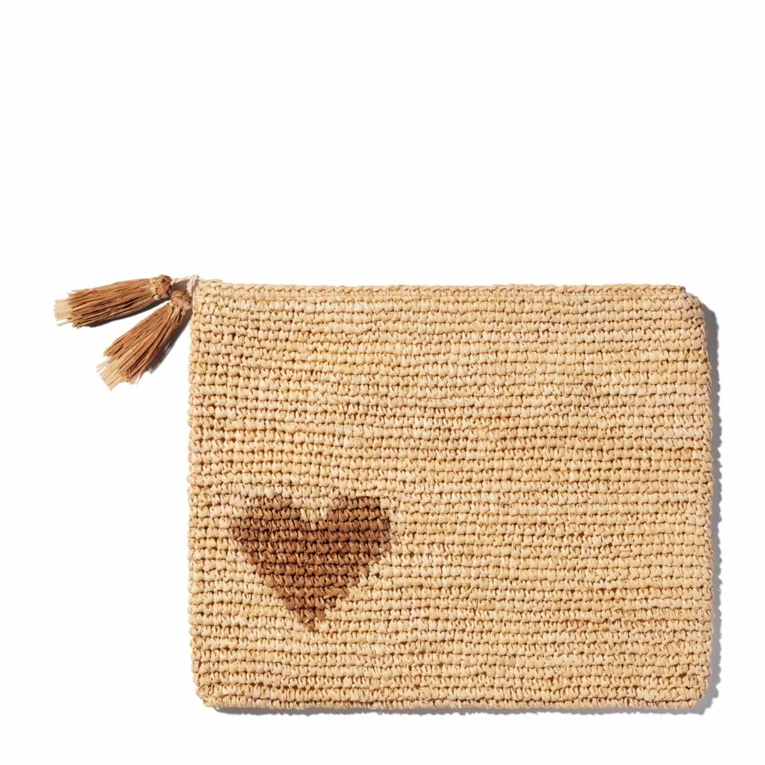 Raffia Heart Zip-Pouch