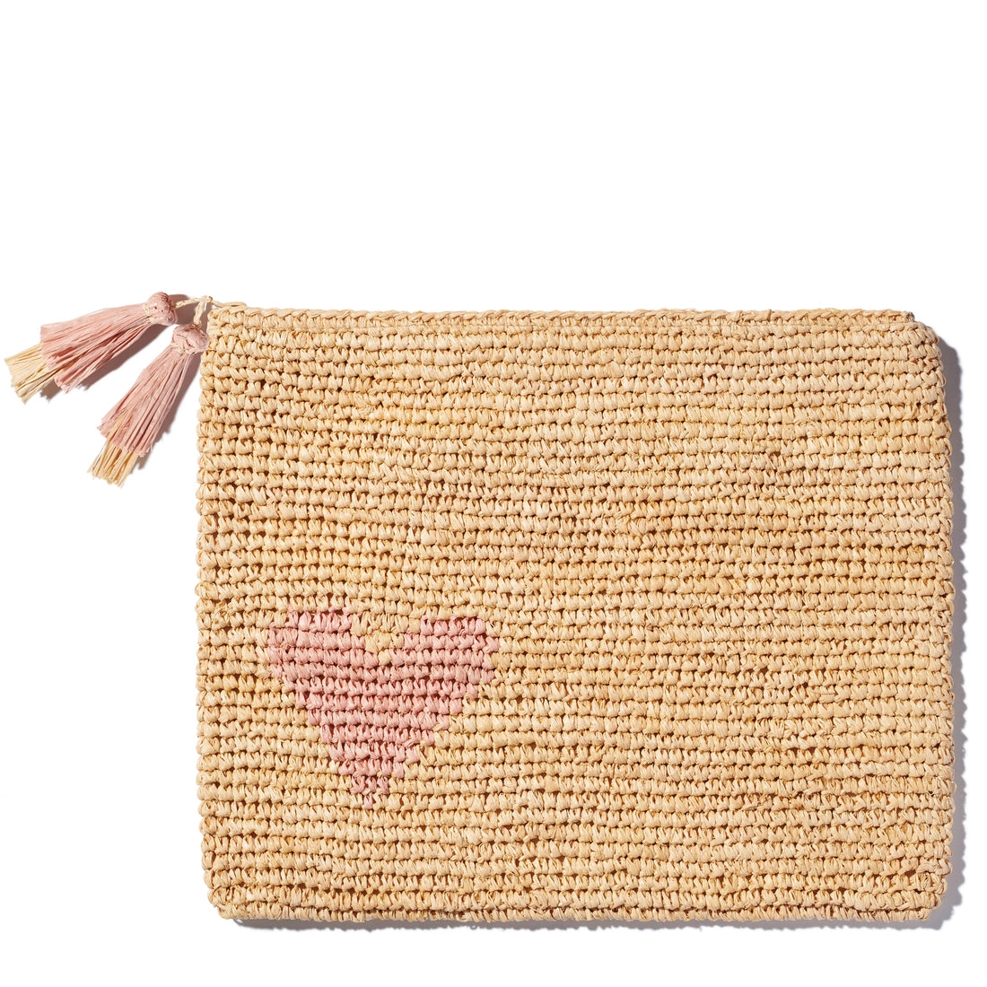 Raffia Heart Zip-Pouch