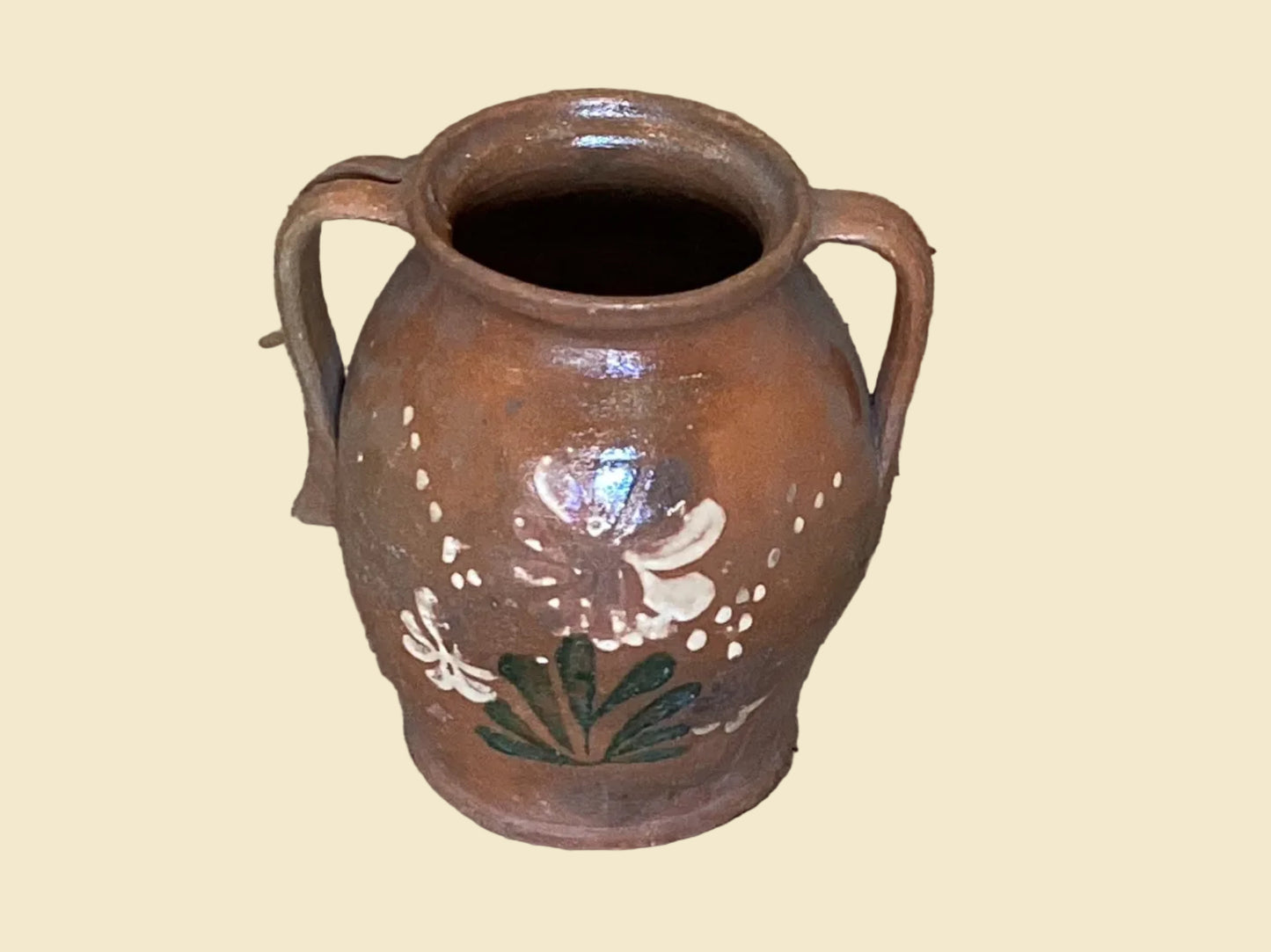 #28 Vintage Hungarian 2 Handle Glazed vessel