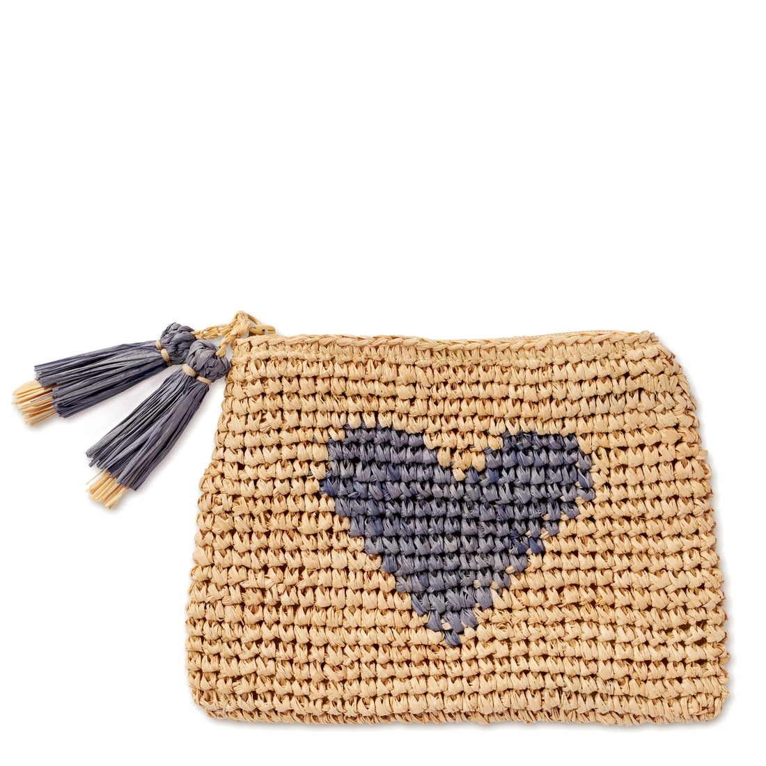 Raffia Heart Zip-Pouch