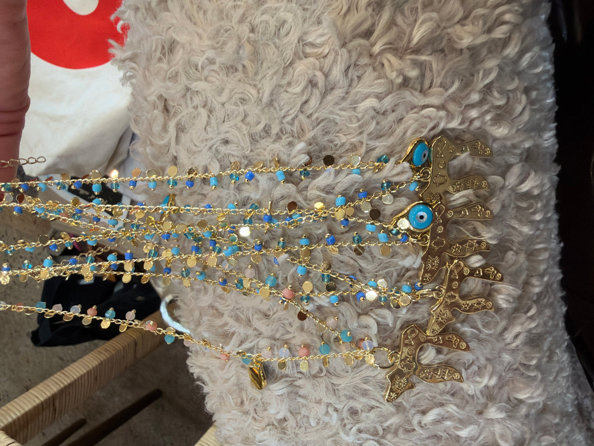 Lyss and Kat Evil Eye Chai Necklace