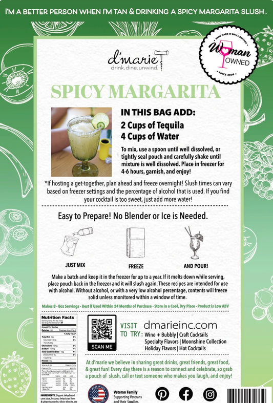 D’Marie Spicy Margarita 10 oz Slush Cocktail Mix