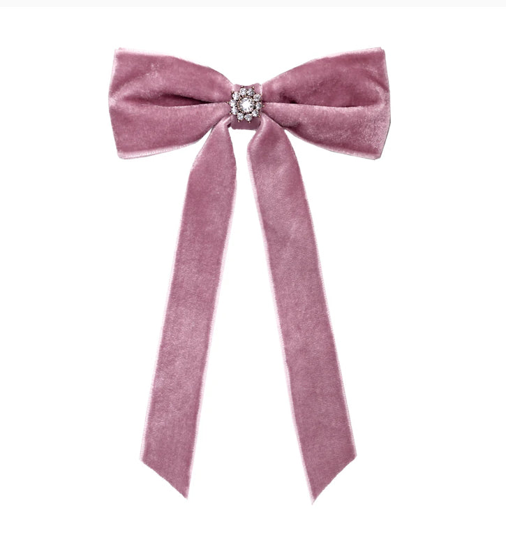 ICONIC VELVET BOW BARRETTE