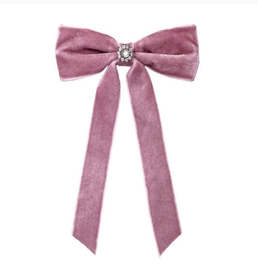 ICONIC VELVET BOW BARRETTE