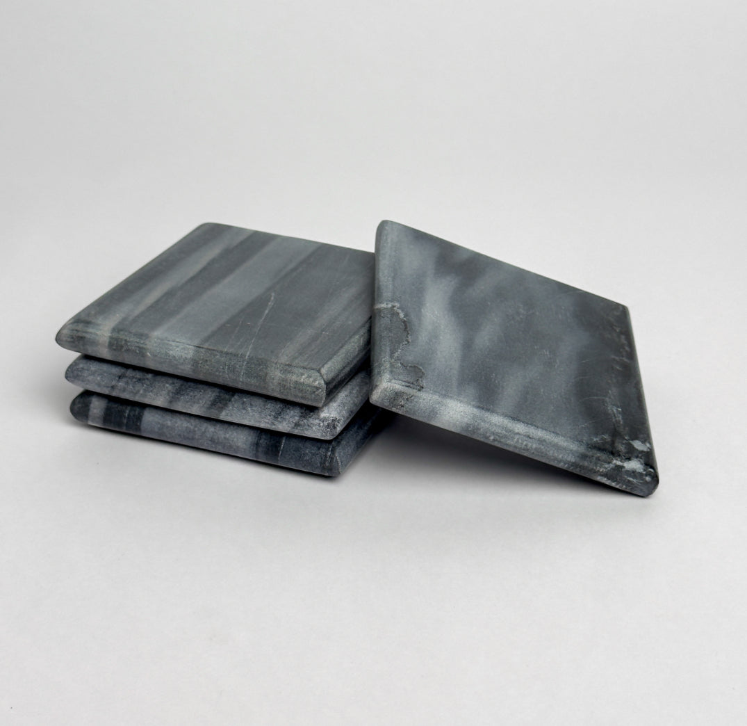 Gray Marble S/4 Coasters
