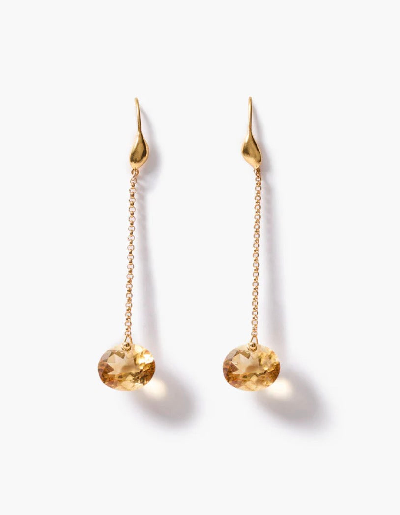 Chan Luu Camille Drop Earrings Citrine