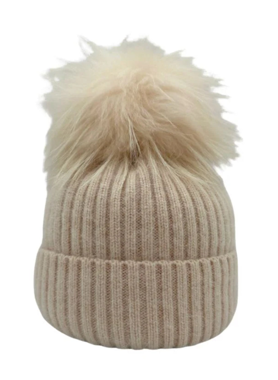 Linda Richards Ribbed Pom Hat