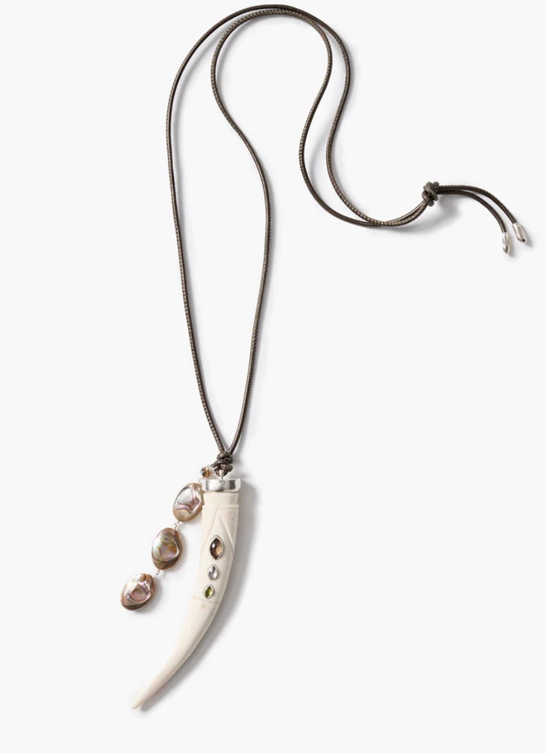 Chan Luu Tusk Charm Necklace Abalone
