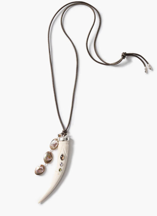 Chan Luu Tusk Charm Necklace Abalone