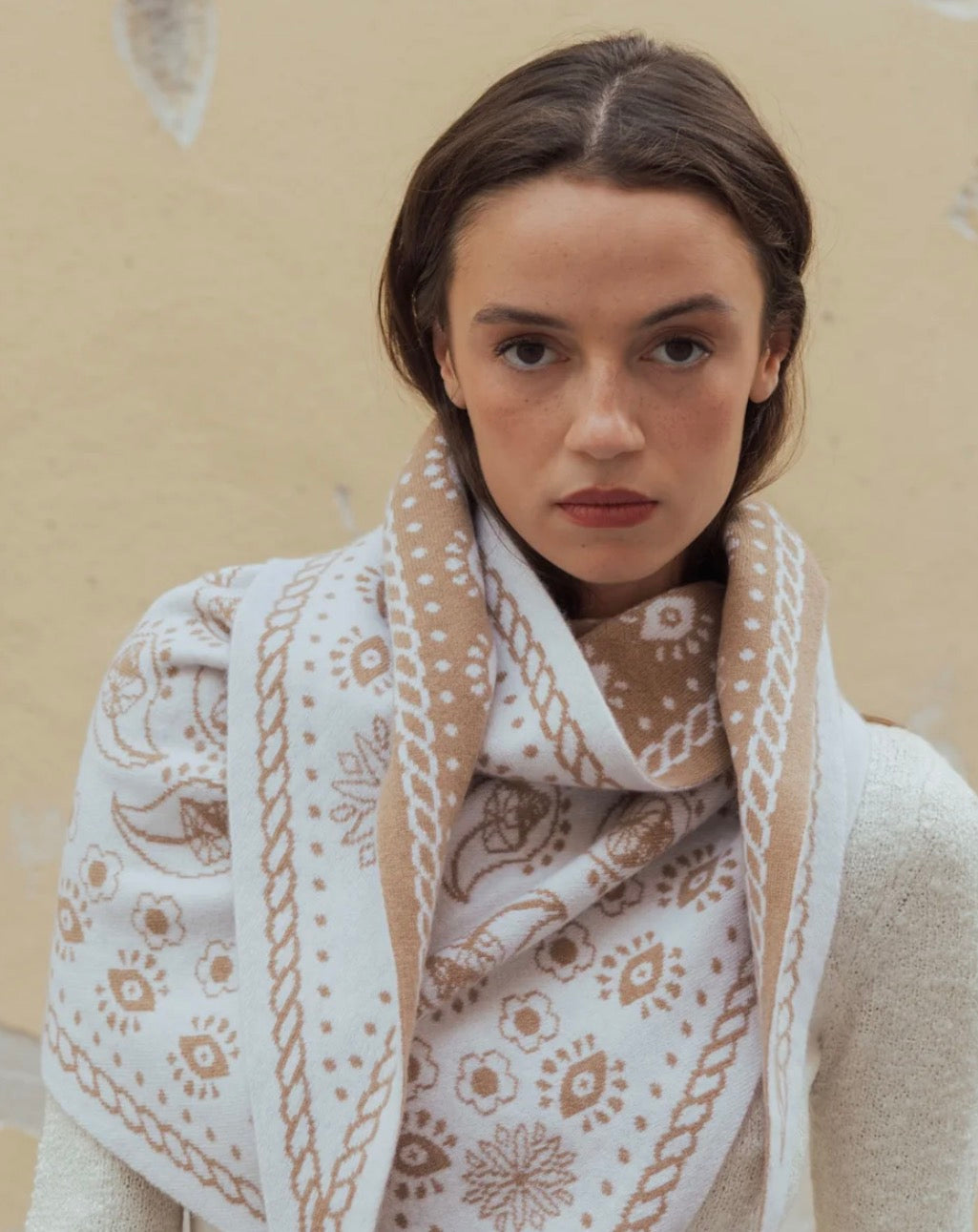 Freya Neck Scarf - Ivory Sand
