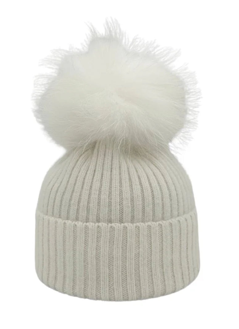 Linda Richards Ribbed Pom Hat
