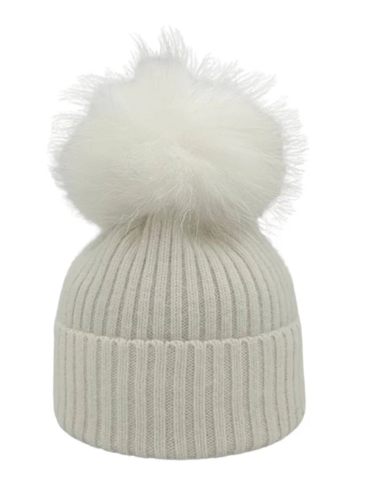 Linda Richards Ribbed Pom Hat